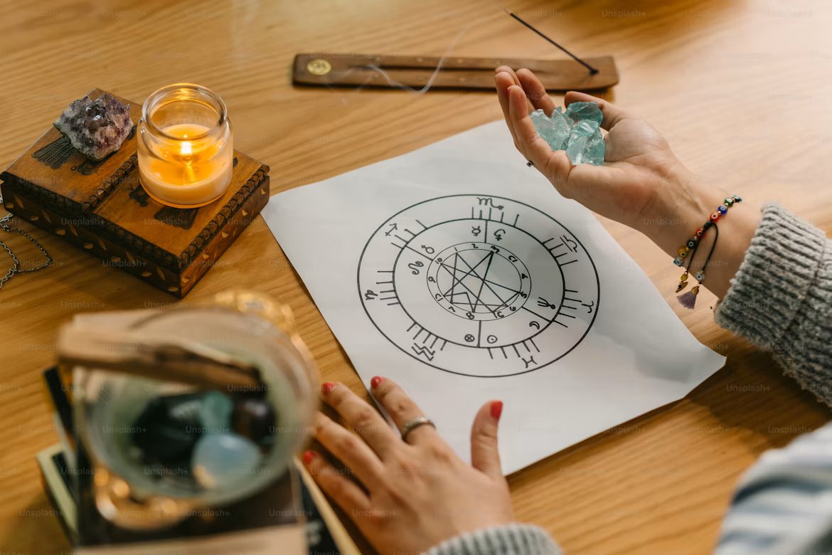 Cosmic night sky for astrology education